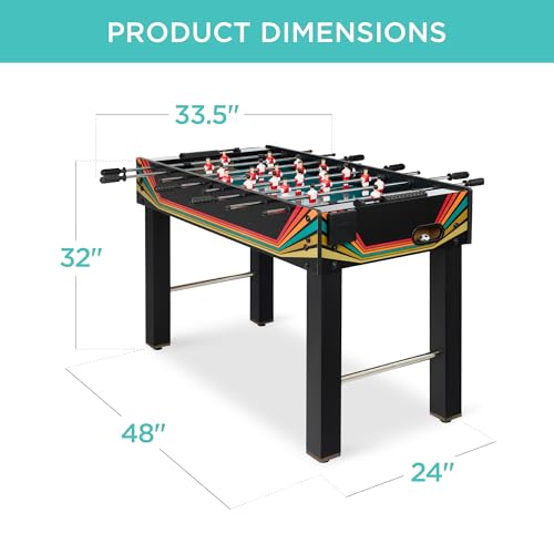 Best Choice Products Foosball Table for Kids and Adults, Game Room Soccer Game Table w/ 2 Balls, 2 Cup Holders, Ergonomic Handles, Chrome Finished Metal Bars - color: Arcade