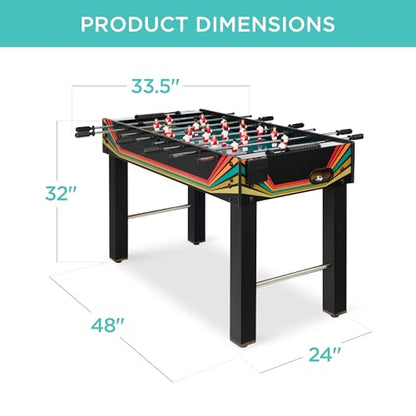 Best Choice Products Foosball Table for Kids and Adults, Game Room Soccer Game Table w/ 2 Balls, 2 Cup Holders, Ergonomic Handles, Chrome Finished Metal Bars - color: Arcade