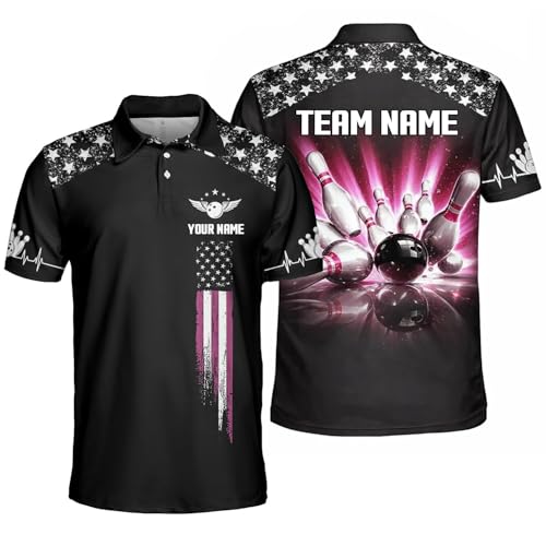 GABITA Personalized Bowling Jerseys for Men, Custom Bowling Shirts, Funny Bowling Shirts Gift for Bowler Team Player - color: A32