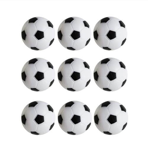 9 Pieces Foosball Table Replacement Foosballs, 32mm Game Table Size Black and White Tabletop Soccer Balls
