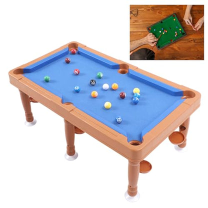 TOPINCN Mini Pool Table, 17.32 Inch Portable Tabletop Billiards Game with Billiard Balls, Cue Sticks and Triangles Rack, Table Games Pool Table Toy for Children Family Indoor