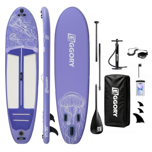 Inflatable Paddle Board,Stand Up Paddle Board Set, Extra Wide SUP Board with Removable Fin, Floating Paddle, Hand Pump, Waterproof Phone Pouch,Traveling Board - color: JF purple