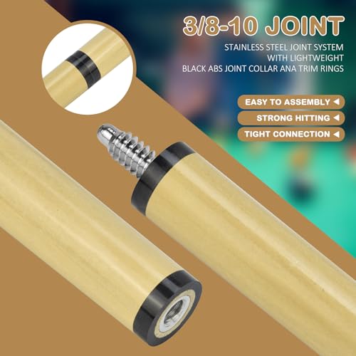Billairds cue Stick Pool Sticks 2-Piece 57 Inch Wooden Billiard Cue Hard Wood Pool Cues 20 oz Economic Cues Good for House and Bar Use American Pool Game