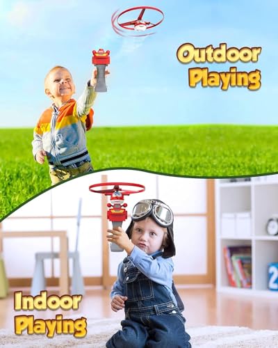 Super Wings Flying Toys, Jett Flying Toys for Kids Ages 3-5 4-8, Fun Outdoor Flying Disc Launcher Toys, Airplane Outside Flying Toys for Kids Boys Girls 3 4 5 6 7 8 Year Old - style: Jett