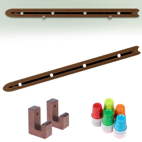 Extguds 5 FT Shot Board with Wall Mounts,4 Person Version,Sets:1 Shot Board + 2 Wall Mounts+50 Cute Shot Glasses, Perfect for Weddings,Bar,Family Gathering, Party