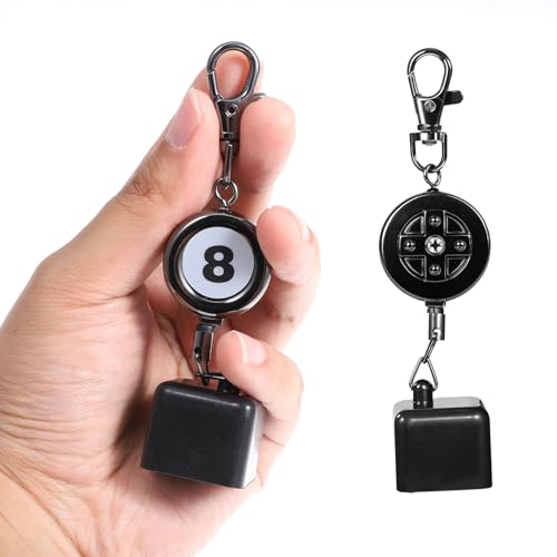 SynHHergyx Pool Chalk Holder Billiards Snooker Cue Chalk Holder with Retractable Key Ring Pool Table Accessories Billiards Accessories for Billiard Lovers