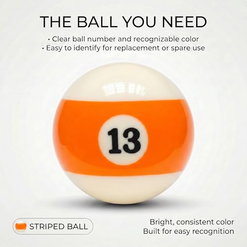 KONLLEN Single Replacement Pool Ball – 2-1/4" Regulation Size & Weight Billiard Ball Made of Phenolic Resin (Choose 1–15 or Cue Ball) - color: #13