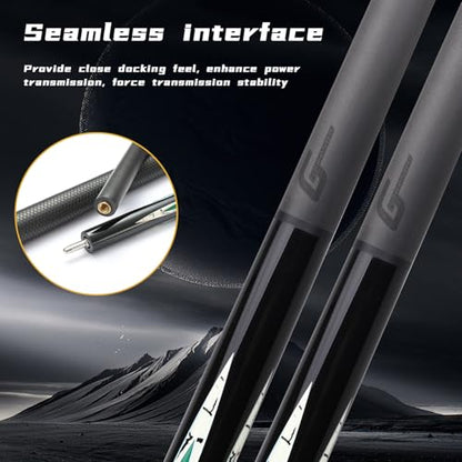Carbon Fiber Pool Cue Stick,58" Pool Table Sticks, 12.5mm Tip Soft Grip Billiard Carbon Fiber cue, Weight 20OZ Cue Stick