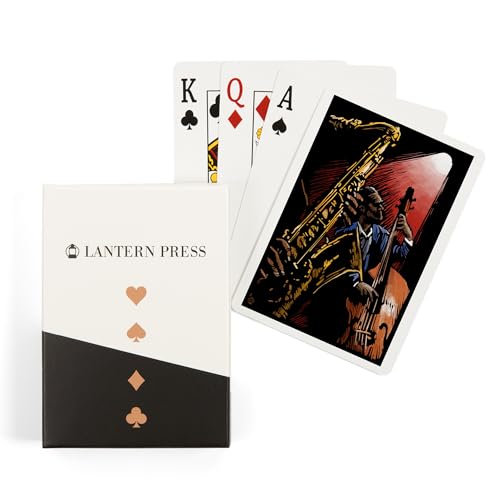 Lantern Press Jazz Band, Scratchboard, 52 Playing Cards for Adults, Poker Size Card Deck