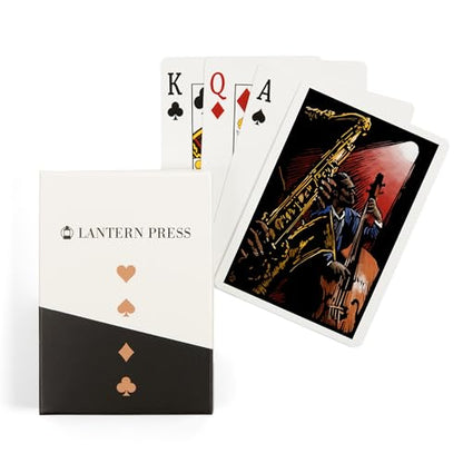 Lantern Press Jazz Band, Scratchboard, 52 Playing Cards for Adults, Poker Size Card Deck
