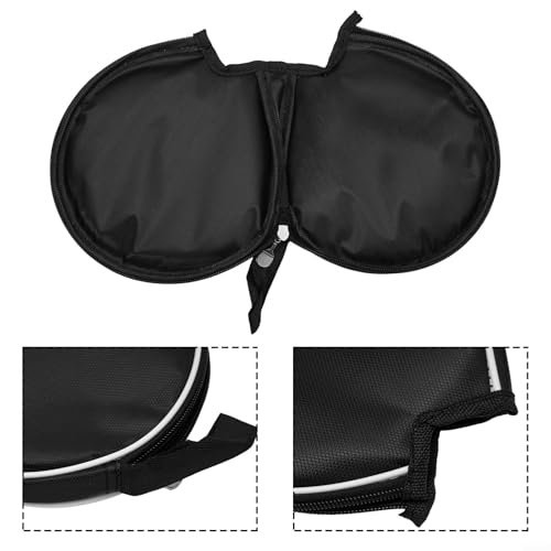 Table Tennis Racket Storage Bag Semicircle Paddles Case Waterproof Oxford Cloth Protective Cover with Hand Strap for Ping Pong Players Indoor Sports Equipment Storage Black(black)