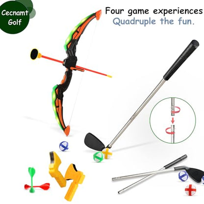 Cecnamt Golf Chipping Game - Battle Golf with Double-Sided Hitting Mat & Stand, Chip Sticky Practice Game for Adults & Kids, Indoor & Outdoor