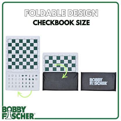 Bobby Fischer Mini Magnetic Pocket Chess Set - Travel - 6 x 3.25 by WE Games