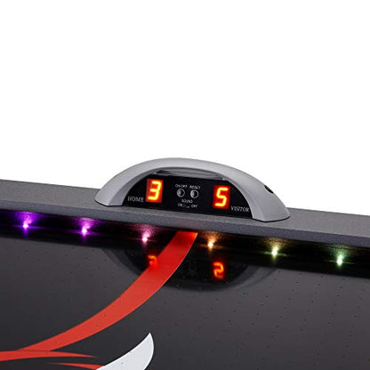 Fat Cat Volt 7 Foot LED Air Hockey Table for Adults with Dual Motor, Automatic Scoring, Music System, Hockey Table with Light Up Playfield