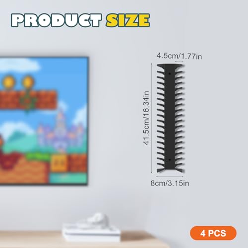 Video Game Storage Wall Mount - 6PCS Heavy-Duty Metal Game Case Holder Media Storage Shelves for PS, Xbox, DVD, Switch Game Organizer Display Stand, Holds up to 114 - size: 6-Pack