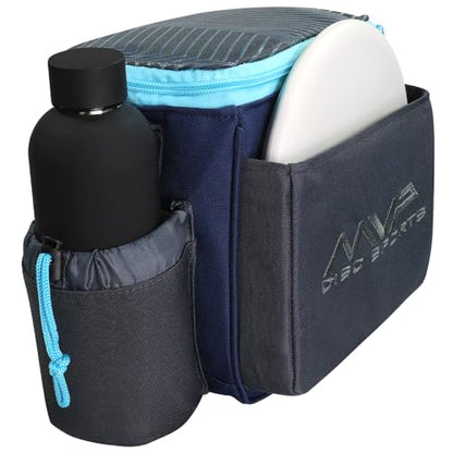 MVP Disc Sports Cell Disc Golf Starter Bag (Choose Your Favorite Color) - color: Dark Gray/Sky Blue