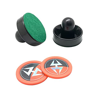 Hathaway Arcade Air Hockey 3-in Strikers and 2.5-in Pucks - Black and Orange