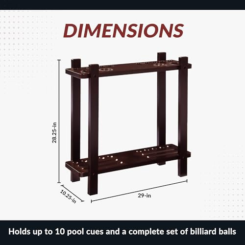 Hathaway Classic Floor Billiard Pool Cue Rack - color: Mahogany