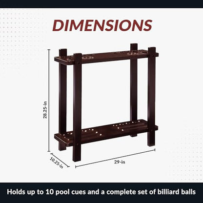 Hathaway Classic Floor Billiard Pool Cue Rack - color: Mahogany