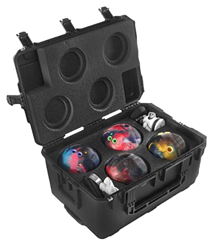 Case Club Heavy Duty Waterproof Bowling Ball Cases with Wheels and Extension Handle - style: 4 Ball