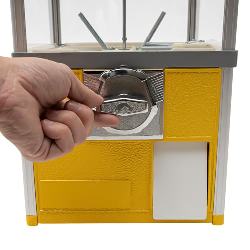 Gumball Machine for Kids, 25-cent Vending Machines, PS Bouncy Balls Dispenser, 1.77-1.97in Huge Load Capacity Coin Operated Gumball Bank, Hold 200 Capsule Toys for Retail/Game Store (Yellow) - color: Yellow