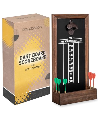 Play Platoon Dart Scoreboard & Darts Holder Wall Mount - Wood Score Board, Professional Darts Accessories, Dart Holder - size: 15.75 x 8 inch, style: Chalkboard