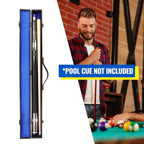 GSE Games & Sports Expert Billiard Pool Cue Stick Hard Box for 2-Piece Pool Cue Stick, Billiard Carrying Case Holds 1 Butt and 1 Shaft - color: Blue