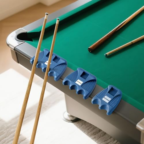 Pool Cue Holder for Table, Cue Stick Holder Pool Cue Holder Portable Weighted Billiard Cue Rack with Chalk Holder Blue (3 Holes) - style: 3 Holes-Blue