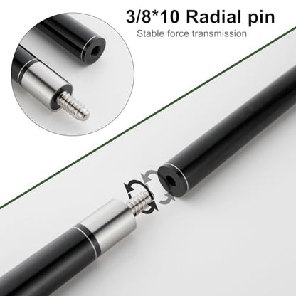 HMQQ 58" 2-Piece Fiberglass Graphite Composite Billiard Pool Cue Sticks (Several Colors Available, Weight from 19oz 21oz) - color: Grey, style: 21oz