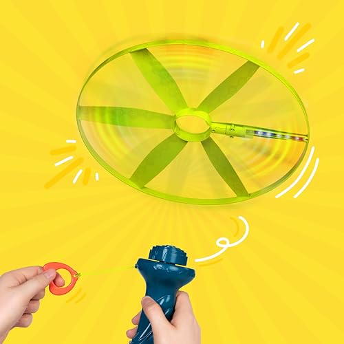 B. toys – Skyrocopter – Sports & Outdoors – Light-Up Disco Flyers – Flying Disc with Lights & Launcher for Kids 5 Years +