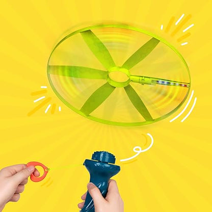 B. toys – Skyrocopter – Sports & Outdoors – Light-Up Disco Flyers – Flying Disc with Lights & Launcher for Kids 5 Years +