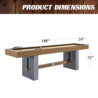 Barrington Urban Shuffleboard Table with Scratch-Resistant Playfield and 8-Puck Set - size: 9 Ft.