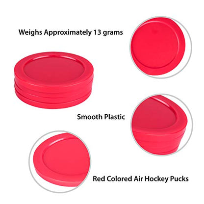 Super Z Outlet Home Air Hockey Red Replacement 2.5" Pucks for Game Tables, Equipment, Accessories (Pack of 4)