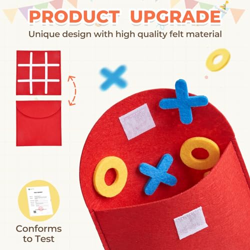 JoyCat Tic Tac Toe Mini Board Game Toy for Kids and Family,Birthday Party Favors,Goody Bag,Fun Indoor Game Night Activity,Gifts for Students,Easy to Store(Bulk Pack of 12) - style: Classic