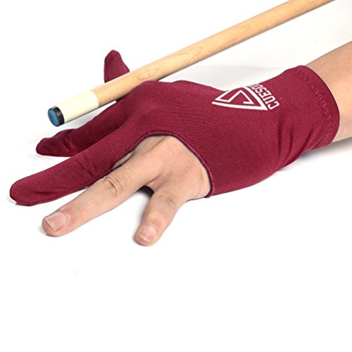 CUESOUL 10pcs/Set 3 Finger Billiards Gloves Pool Cue Gloves - color: Red