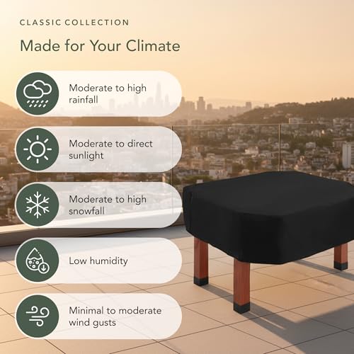 Covermates Foosball Table Cover – Water-Resistant All-Weather Protection, Heavy-Duty Vinyl with Soft Lining, Adjustable Buckle Straps, Indoor Outdoor Game Table Cover, 56W x 52D x 15H, Black - color: Classic Black Vinyl