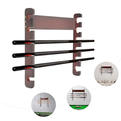 Wall Mounted 6 Sticks Pool Cue Rack Horizontal Storage Stand Billiard Cue Holder