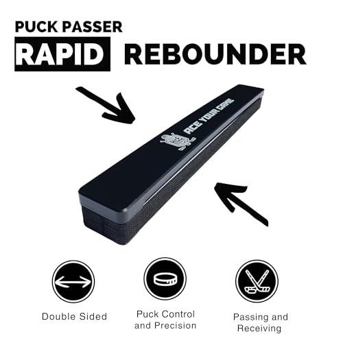 Ace Hockey Shooting Pad 30" x 60" Plus Puck Rebounder - Synthetic Ice Mat with Puck Passer - 12.5 sqft Shoot Pad with Hockey Passer for One Timers - Practice Hockey