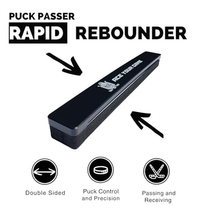 Ace Hockey Shooting Pad 30" x 60" Plus Puck Rebounder - Synthetic Ice Mat with Puck Passer - 12.5 sqft Shoot Pad with Hockey Passer for One Timers - Practice Hockey