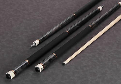 Pool Cue Stick Genuine Leather Cowhide Grip 58" 19 20oz 2 Piece with 12.5mm Tip,Canadian Maple Pro Billiard Cue,for Adults/Beginner/Pro Player. - color: Grey-20oz-Velvet Paint Grip-Only Cue