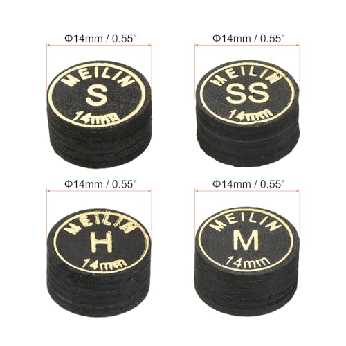 PATIKIL Pool Cue Tips Kit, Multiple Layer Pool Billiard Cue Tips Laminated Glue-on Snooker Stick Tip Billiard Accessories - size: 14mm