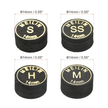 PATIKIL Pool Cue Tips Kit, Multiple Layer Pool Billiard Cue Tips Laminated Glue-on Snooker Stick Tip Billiard Accessories - size: 14mm