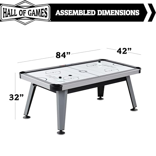 Hall of Games Air Hockey Table, Indoor Arcade Gaming Sets with Electronic Score Systems, Perfect for Family Game Rooms - style: 7 Ft. - Arctic Rush