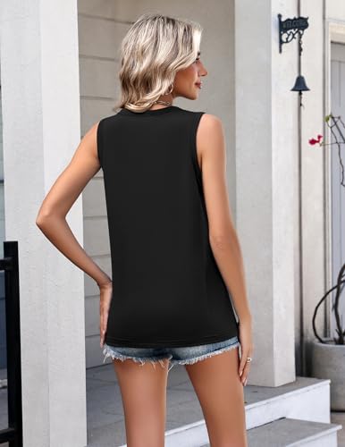 Zeagoo Womens Tank Tops 2026 Loose V Neck Spring Summer Tops Business Dressy Sleeveless Shirts - color: B-black, size: Medium