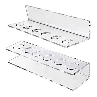 Pool Cue & Ball Rack Wall Mount – Acrylic Billiard Storage Holder, Self-Adhesive or Screw Mounted, Space-Saving Game Room Organizer (Top Hole 6 Cues Holder) - style: Top Hole 6 Cues Holder