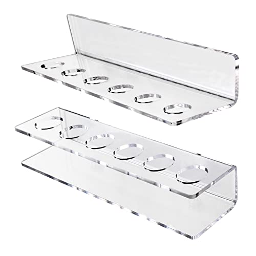 Pool Cue & Ball Rack Wall Mount – Acrylic Billiard Storage Holder, Self-Adhesive or Screw Mounted, Space-Saving Game Room Organizer (Top Hole 6 Cues Holder) - style: Top Hole 6 Cues Holder