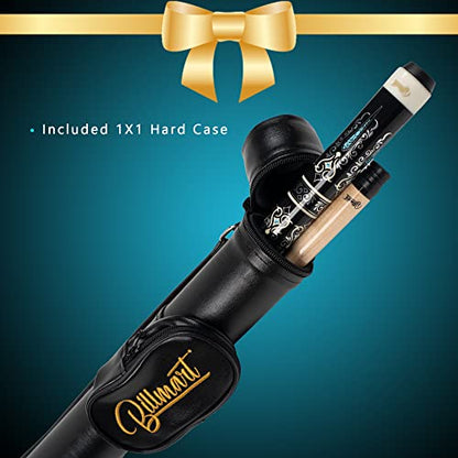 Billmart Pool Cue Stick, Low Deflection Shaft Billiard Cue Sticks with Hard Case, Pool Table Sticks Queue, 19-21 oz Pool Que - color: Black, size: 19 oz