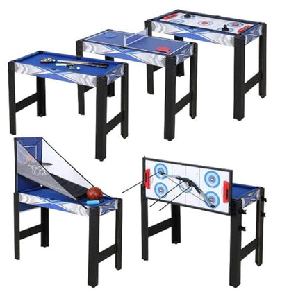 5-in-1 Multi Game Table, Combo Game Table with Billiards, Hockey, Table Tennis, Arrow Shooting, Basketball, Kids and Adults Gifts for Home, Arcade, Game Room-All Accessories Included