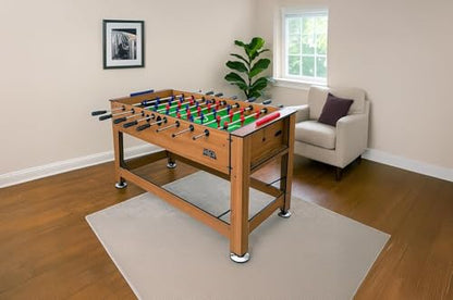 KICK Dyad 55" 2-in-1 Multi-Game Table – Foosball & Billiards/Pool Table - color: Brown