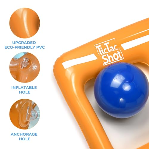Outdoor Games for Adults and Family, Giant Tic Tac Toe Game with 10 Balls, Outside Toys for Kids Ages 8-12, 2-10 Players, Yard Pool Beach Lawn Camping